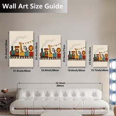Custom Animal Train Canvas, Kids Nursery Wall Art Gift