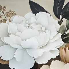 Set of 3 Neutral Floral Canvas Wall Art Modern Farmhouse Botanical Decor