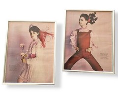 Set of 2 Life Magazine Way Out Fashion 1967 Framed Model Photographs NYC Mod Art