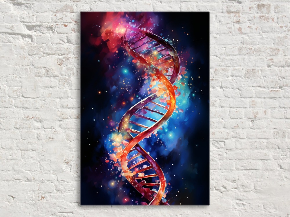 DNA Canvas Double Helix Wall Art Large Canvas Science Living Room Decor