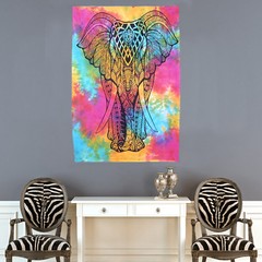Elephant MultiColor Poster Tapestry Indian Mandala Wall Hanging Hippie DecorGift