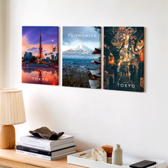 3 Pieces Captivating Japan Cityscape Large Wall Art Set for Living Set Of 3