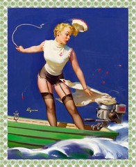8917.Decoration Poster.Home room interior decor art.Sexy Pinup in motor boat