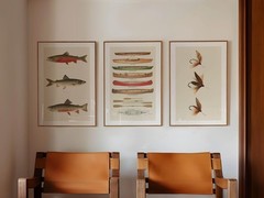 Retro Fishing Art Prints, Lake House Wall Decor Set of 3, Cabin Artwork