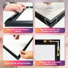 18″x24″ LED Poster Frame – Aluminum Snap Frame with Remote & Manual Dimmer Co…