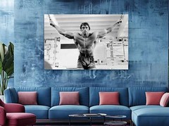 Workout Canvas Art Arnold Motivational Home Wall Print Wooden Frame