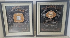 Framed Coffee Wall Art Set of 2 Café Prints Kitchen Coffee Bar Décor 10×16