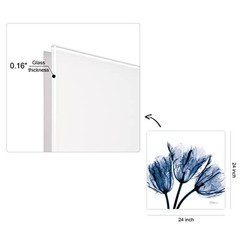 24×24 Blue Tulip Tempered Glass Wall Art by Koetsier Perfect Home Decor