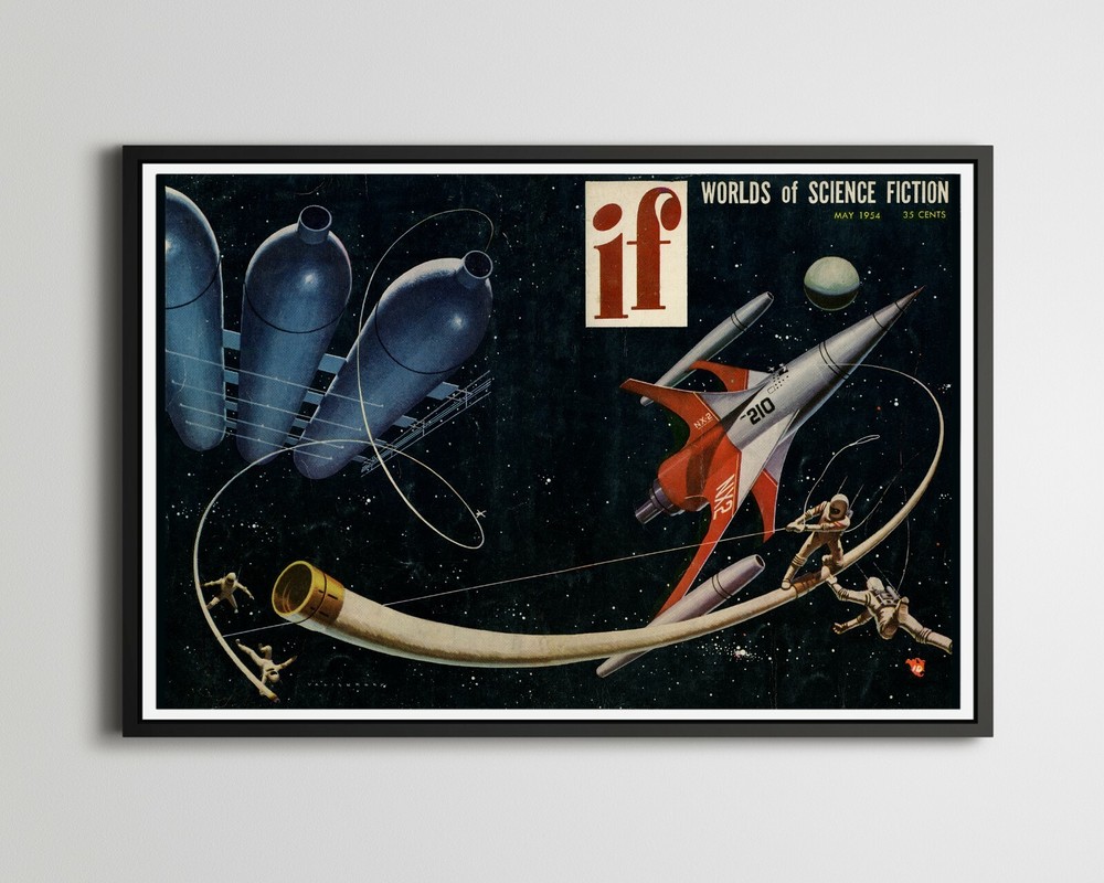 1954 Science Fiction POSTER! (up to 24″ x 36″) – Space Station – Astronauts