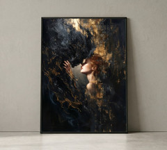 Dark Fantasy Romance Painting Gothic Female Ghost Poster Moody Abstract Wall Art