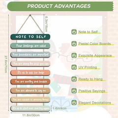 Inspirational Mental Health Wall Decor – Wooden Affirmations for Home Therapy