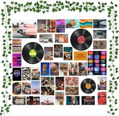 Unique 48PCS Wall Art Prints Set with Fake Vines for Trendy Room Makeover