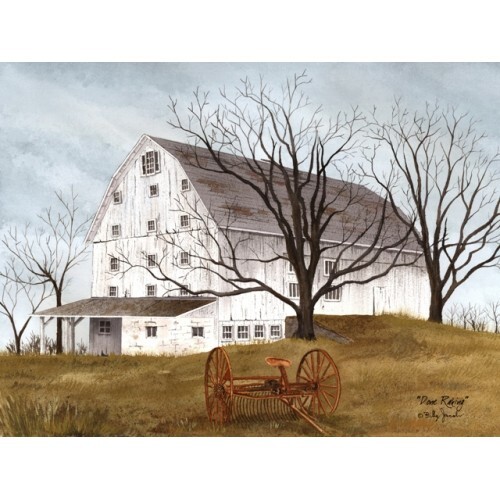 Billy Jacobs DONE RAKING 12″x16″ Canvas Print – Rustic Country Farmhouse