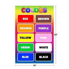 Colors Toddler Kids Education Educational Nursery Art Print Poster 16×24