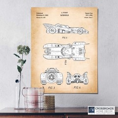 Batman Gifts for Men, batman Decor, Batmobile Patent Poster Print