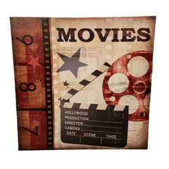 Showtime Art Print Wrapped Canvas Wall Art 12×12 Square Movies Film Theatre