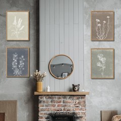 Framed Boho Wall Art Set of 4 Wooden Wall Art for Rustic Vintage Farmhouse Ho…