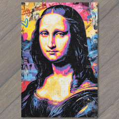 Art Print Mona Lisa Pop Graffiti Neon Street Portrait