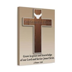 2 Peter 3:18 Confirmed in Christ Cross Bible Canvas Christian W