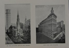 Antique New York City 1904 Art Print St.Paul Chapel Empire Building Wall Art