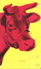 ANDY WARHOL Cow Pink on Yellow, 1966 (small) 33.5″ x 21″ Poster 1992 Pop Art