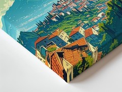 Eyes Of The Valley Canvas Surreal Landscape With Turquoise Gaze Wall Art