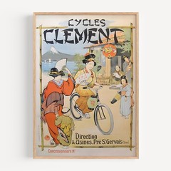 Cycles Clement Leverd Bicycle 1910 Retro Vintage Poster Print