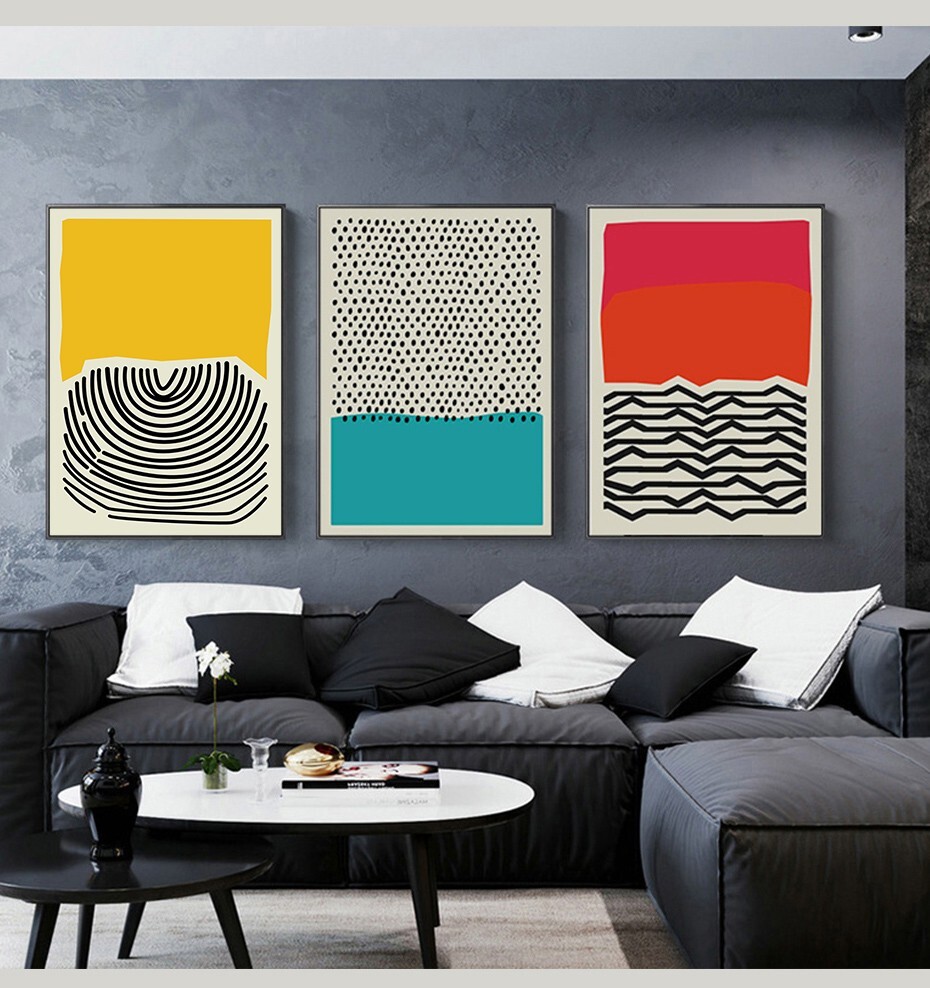 modern abstract colour blocks poster canvas wall art print canvas art