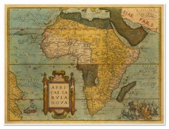Map of Africa – Africae Tabula Nova by Abraham Ortelius c 1575 – Canvas or Paper