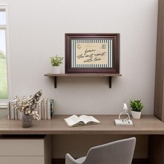 Framed Vintage Coastal PostCard Canvas Wall Art Blue Stripes With“From the Ea…