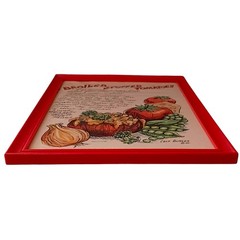 Chef Alfredo Tomatoes Art Print Recipe Framed Picture Broiled Stuffed Signed MCM