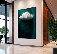 Emerald Green Canvas Wall Art, Abstract Minimalist Print, Dark Modern Art Decor.