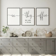 In This Office We Are Team, Set of 3 Print, Minimalist Art, Home Wall Art Decor