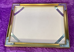 Art Print – OLD FRIENDS In THEIR FINERY – Dixie Rogerson 8×10 Brass Gold Framed