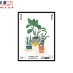 Lightweight Black Plastic Framed Poster Vertical Horizontal Display 18″ X 24″ US