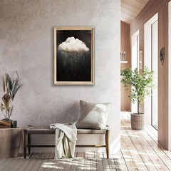 Modern Abstract Canvas Prints Wall Art Vintage Rain 24″L x 16″W, Cloud
