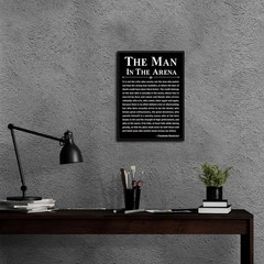 Office Wall Art Inspirational Decor the Man in the Arena Framed 12’’X16’’ Motiva