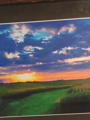 Corn Field Farm Landscape Framed Photo Art Picture Sunset Artist V Avalos Sign