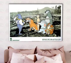 Banksy Greenpeace Canvas Wrap Floating Frame Canvas Poster Art Acrylic Print