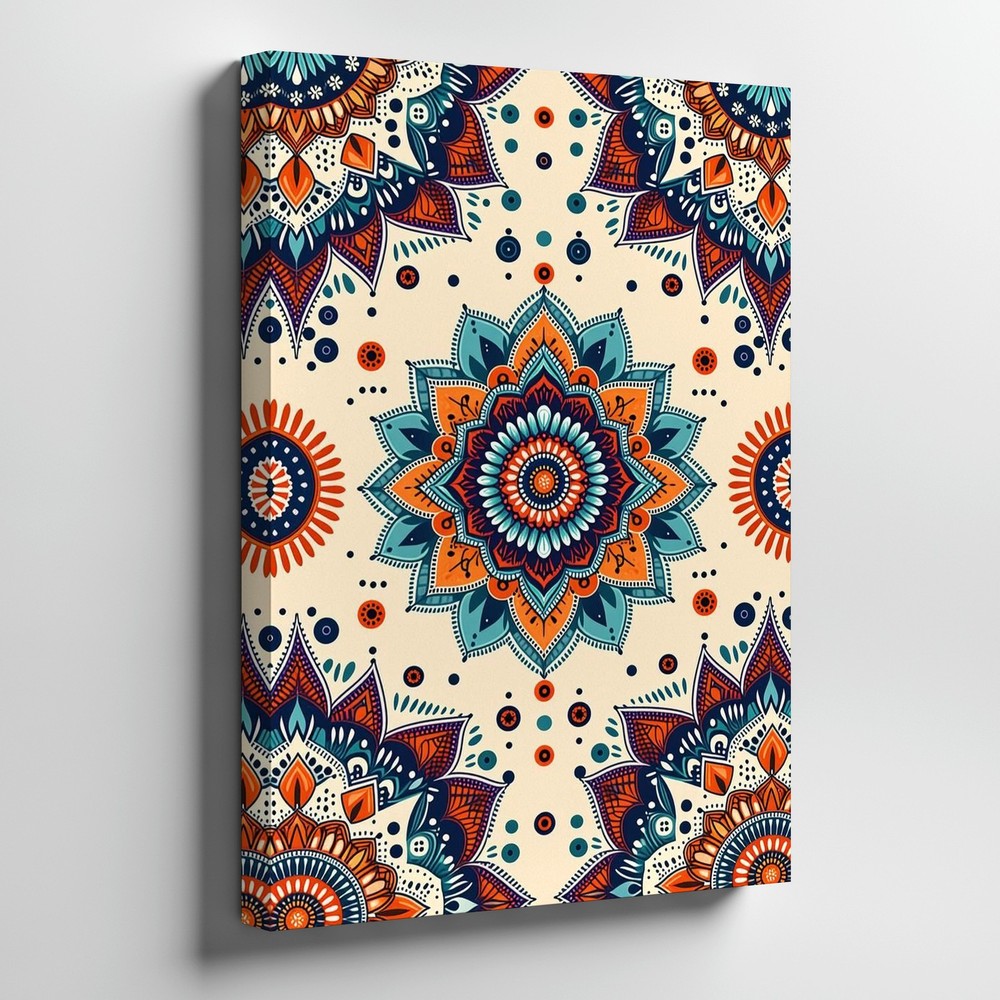 Bohemian Mandala Floral Wall Art Canvas Decorative Geometric Pattern Print