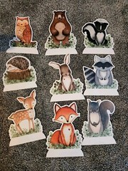 9 Pc Woodland Animal Honeycomb Centerpieces