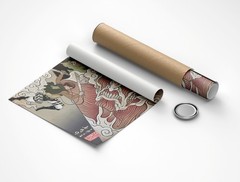 Attack on Titan Poster Wall Art Eren vs Colossal Titan Ukiyo-e Anime Canvas Prin