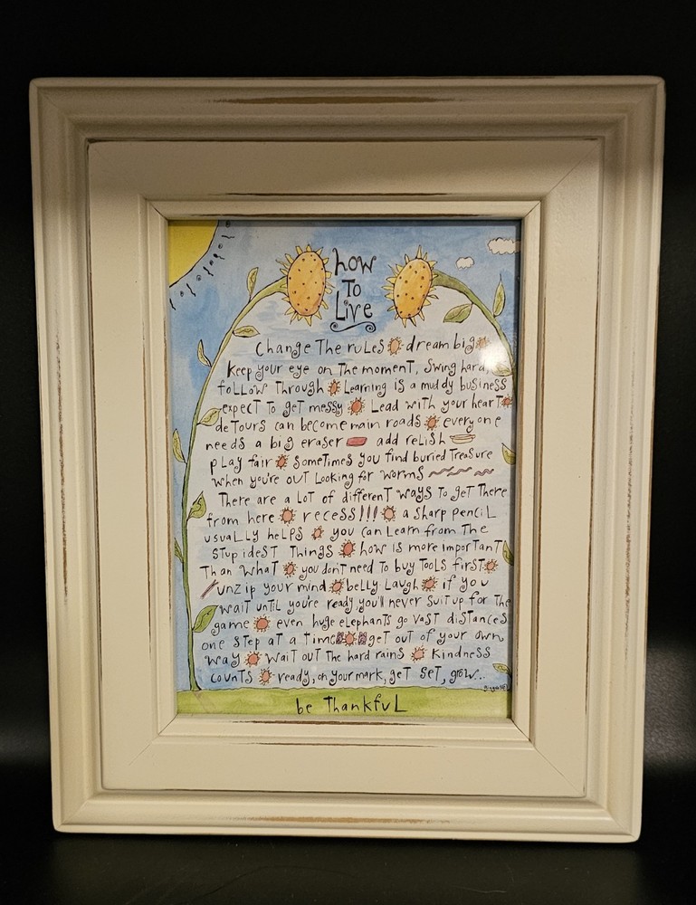 Framed Artwork «How to Live» by Sandy Gingras 8 x 10 in Frame