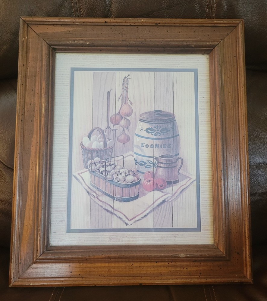 Vintage Farm & Garden Print – Rustic Farmhouse Decor Framed Kitchen Farm 13×15