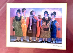Art Print – OLD FRIENDS In THEIR FINERY – Dixie Rogerson 8×10 Brass Gold Framed