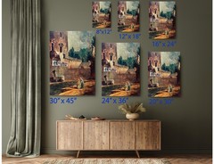 Funny Coffee Shop Classical Canvas Print, Historical Parody Wall Art