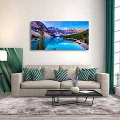 Lake Mountain Canvas Print Wall Art – Framed, Ready to Hang, Waterproof Decor
