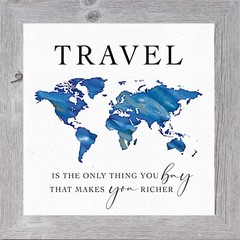 Travel Wall Art – “Travel Makes You Richer” – Framed Decor by Summer Snow