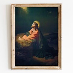 Christ in Gethsemane Jesus Christian Bible God Wall Art Poster Print