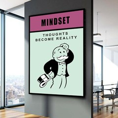 MINDSET Monopoly Quote Success Quote Work Art Decor Motivation POSTER CANVAS ed3
